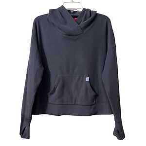 Victoria’s Secret sport grey fleece hoodie with thumb holes and side slits L